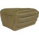 Meridian Vega Olive Vegan Leather Ottoman IMAGE 4