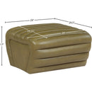 Meridian Vega Olive Vegan Leather Ottoman IMAGE 6