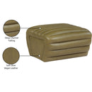 Meridian Vega Olive Vegan Leather Ottoman IMAGE 7