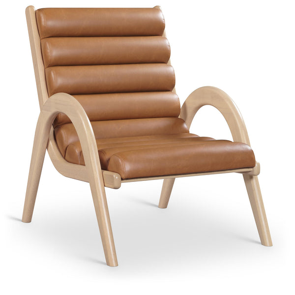Meridian Randal Cognac Vegan Leather Accent Chair IMAGE 1