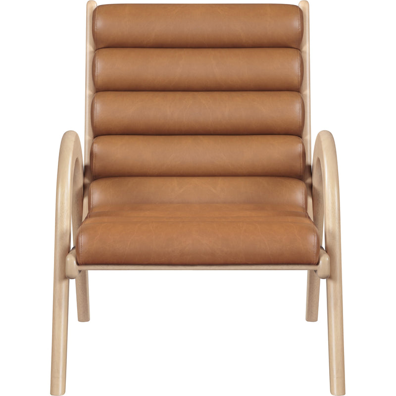 Meridian Randal Cognac Vegan Leather Accent Chair IMAGE 3