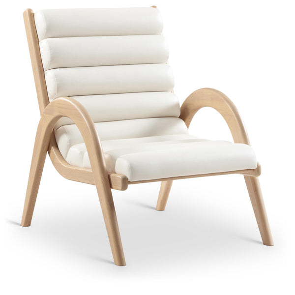 Meridian Randal Cream Vegan Leather Accent Chair IMAGE 1