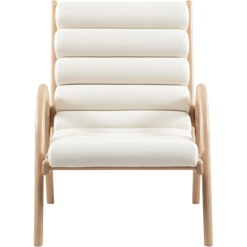 Meridian Randal Cream Vegan Leather Accent Chair IMAGE 3