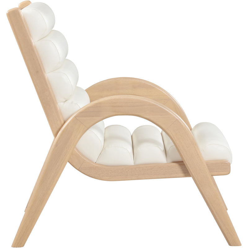 Meridian Randal Cream Vegan Leather Accent Chair IMAGE 4