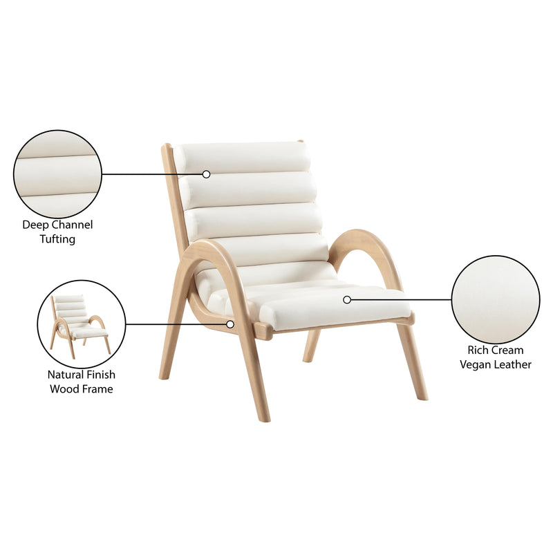 Meridian Randal Cream Vegan Leather Accent Chair IMAGE 9