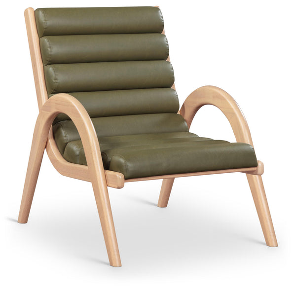 Meridian Randal Olive Vegan Leather Accent Chair IMAGE 1