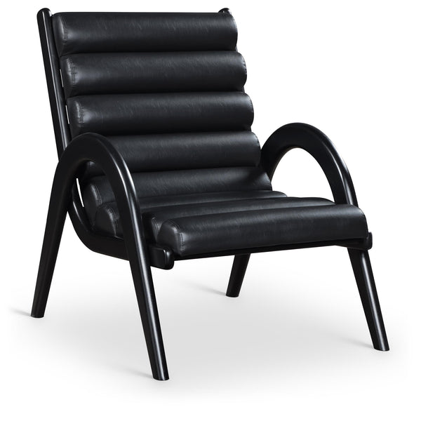 Meridian Randal Black Vegan Leather Accent Chair IMAGE 1