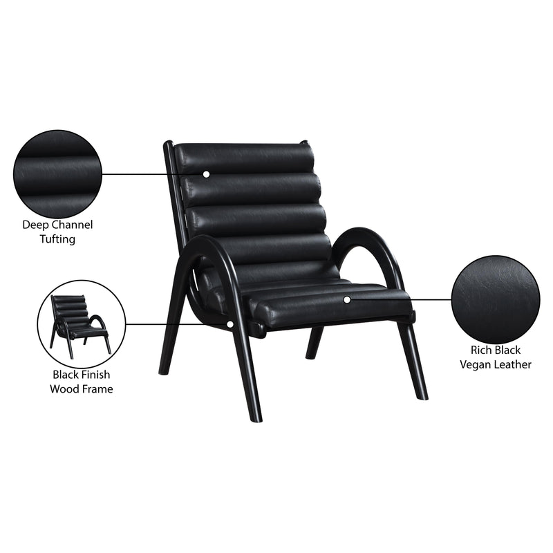 Meridian Randal Black Vegan Leather Accent Chair IMAGE 9