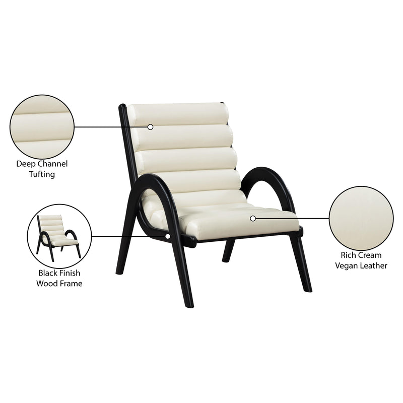 Meridian Randal Cream Vegan Leather Accent Chair IMAGE 9