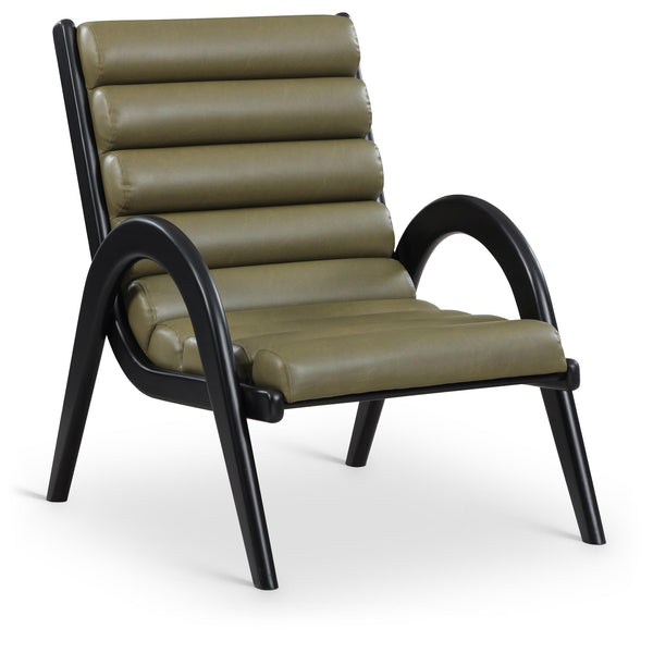 Meridian Randal Olive Vegan Leather Accent Chair IMAGE 1