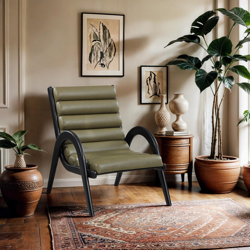 Meridian Randal Olive Vegan Leather Accent Chair IMAGE 2
