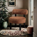  Meridian Ambre Saddle Vegan Shearling Fabric Upholstered Accent Chair IMAGE 2