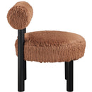  Meridian Ambre Saddle Vegan Shearling Fabric Upholstered Accent Chair IMAGE 4