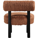  Meridian Ambre Saddle Vegan Shearling Fabric Upholstered Accent Chair IMAGE 5