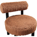  Meridian Ambre Saddle Vegan Shearling Fabric Upholstered Accent Chair IMAGE 6