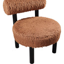  Meridian Ambre Saddle Vegan Shearling Fabric Upholstered Accent Chair IMAGE 7