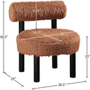  Meridian Ambre Saddle Vegan Shearling Fabric Upholstered Accent Chair IMAGE 8