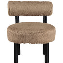  Meridian Ambre Tan Vegan Shearling Fabric Upholstered Accent Chair IMAGE 3