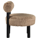  Meridian Ambre Tan Vegan Shearling Fabric Upholstered Accent Chair IMAGE 4