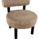  Meridian Ambre Tan Vegan Shearling Fabric Upholstered Accent Chair IMAGE 7