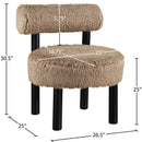  Meridian Ambre Tan Vegan Shearling Fabric Upholstered Accent Chair IMAGE 8