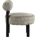  Meridian Ambre Taupe Vegan Shearling Fabric Upholstered Accent Chair IMAGE 4