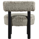  Meridian Ambre Taupe Vegan Shearling Fabric Upholstered Accent Chair IMAGE 5