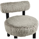  Meridian Ambre Taupe Vegan Shearling Fabric Upholstered Accent Chair IMAGE 6