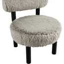  Meridian Ambre Taupe Vegan Shearling Fabric Upholstered Accent Chair IMAGE 7