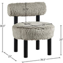  Meridian Ambre Taupe Vegan Shearling Fabric Upholstered Accent Chair IMAGE 8