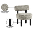  Meridian Ambre Taupe Vegan Shearling Fabric Upholstered Accent Chair IMAGE 9