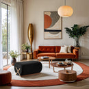 Meridian Akira Black Fabric Ottoman IMAGE 2