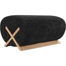 Meridian Akira Black Fabric Ottoman IMAGE 4