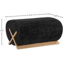 Meridian Akira Black Fabric Ottoman IMAGE 7