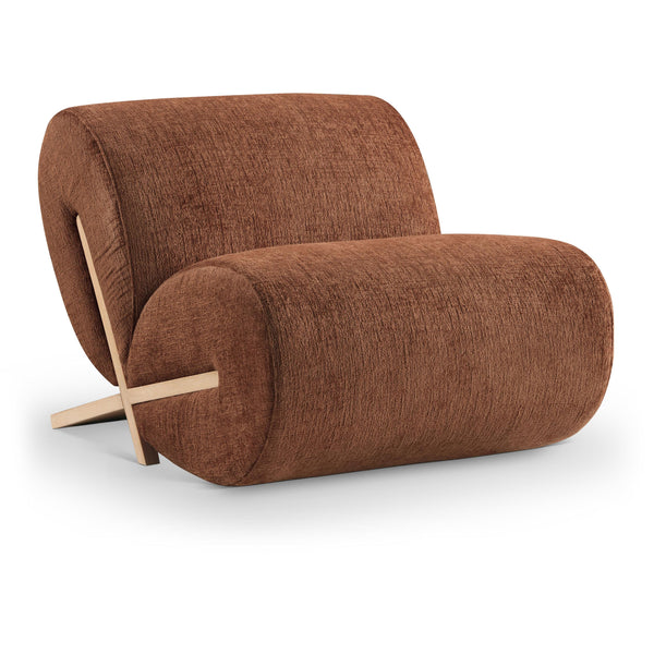 Meridian Akira Cognac Fabric Accent Chair IMAGE 1
