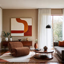 Meridian Akira Cognac Fabric Accent Chair IMAGE 2