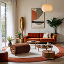 Meridian Akira Cognac Fabric Ottoman IMAGE 2