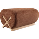 Meridian Akira Cognac Fabric Ottoman IMAGE 4