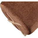 Meridian Akira Cognac Fabric Ottoman IMAGE 6