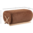 Meridian Akira Cognac Fabric Ottoman IMAGE 7