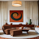 Meridian Akira Cognac Fabric Ottoman IMAGE 9