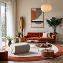 Meridian Akira Cream Fabric Ottoman IMAGE 2