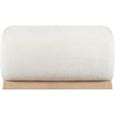 Meridian Akira Cream Fabric Ottoman IMAGE 3