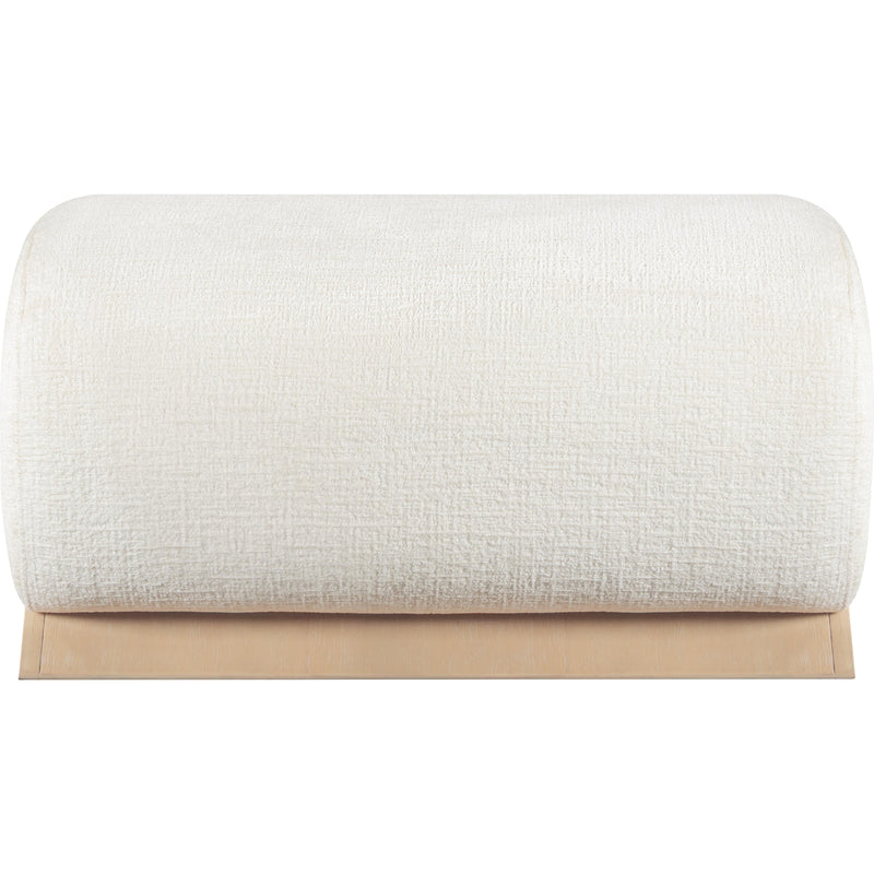 Meridian Akira Cream Fabric Ottoman IMAGE 3