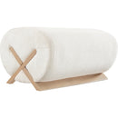 Meridian Akira Cream Fabric Ottoman IMAGE 4