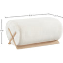 Meridian Akira Cream Fabric Ottoman IMAGE 7