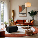 Meridian Akira Black Fabric Ottoman IMAGE 2