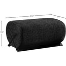 Meridian Akira Black Fabric Ottoman IMAGE 7