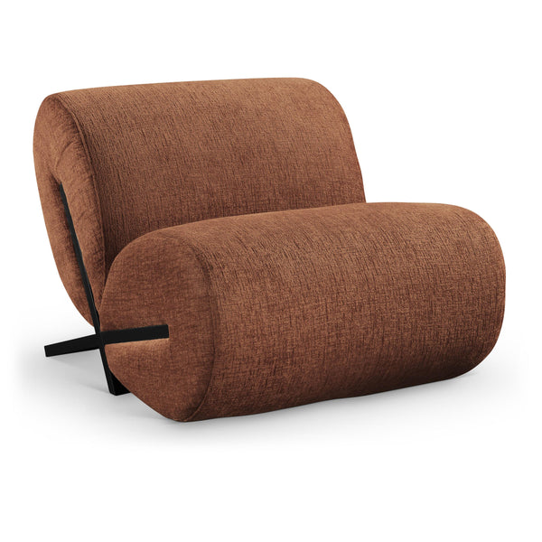 Meridian Akira Cognac Fabric Accent Chair IMAGE 1