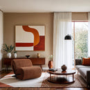 Meridian Akira Cognac Fabric Accent Chair IMAGE 2